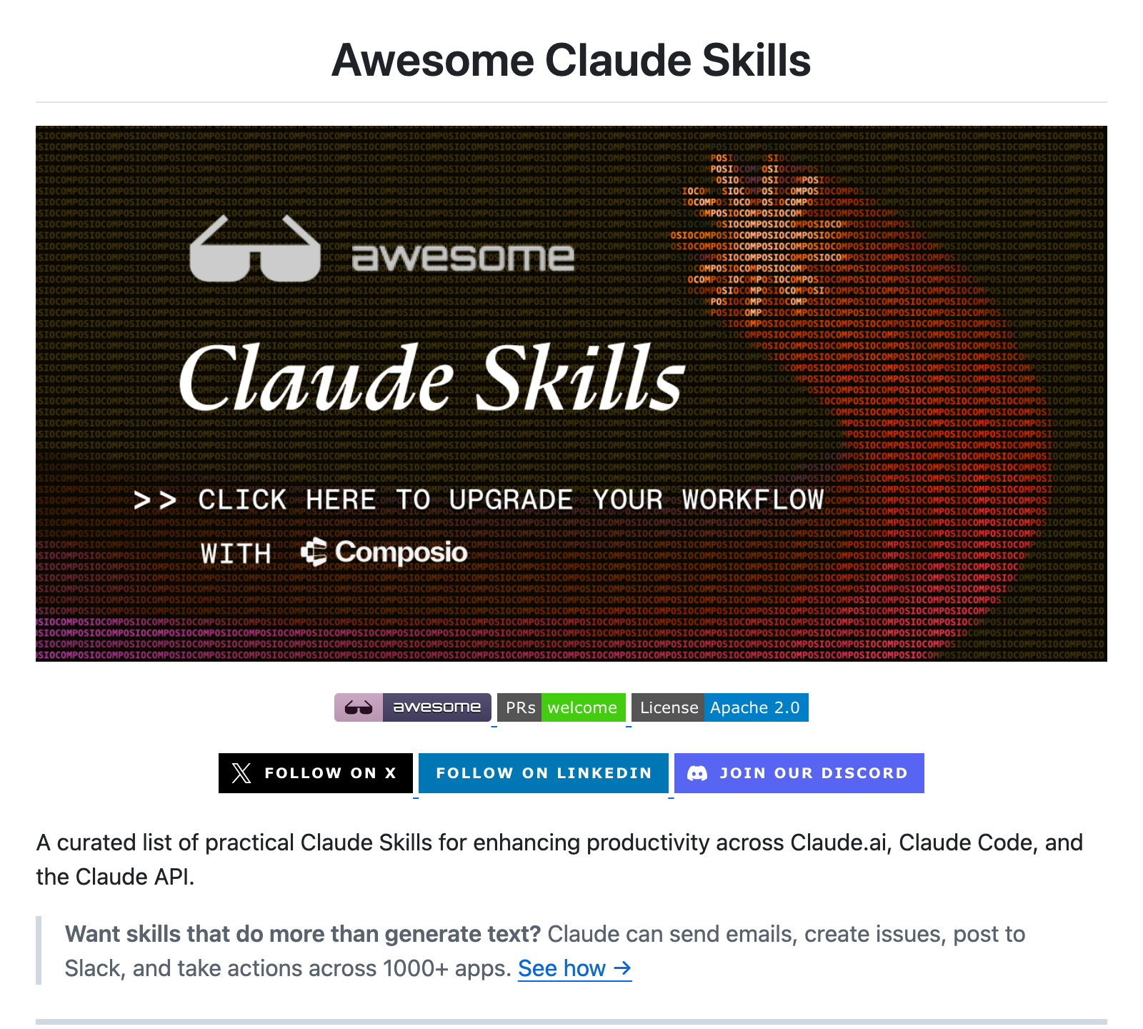 ComposioHQ/awesome-claude-skills